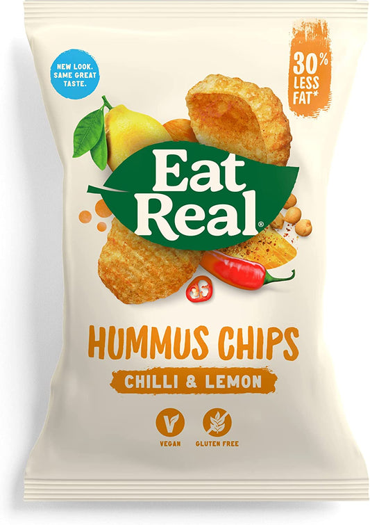 Chilli and Lemon Hummus Chips - Gluten Free and Vegan Snack, 135 G, Pack of 10